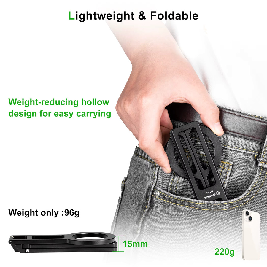 FANAUE Magnetischer Handyhalter aus Metall für MagSafe, multifunktional für Desktop mit horizontaler und vertikaler Ausrichtung, Schwarz - Bild 3