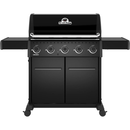 Broil King Gasgrill Crown 520 Shadow in Schwarz mit Thermometer und Rollwagen