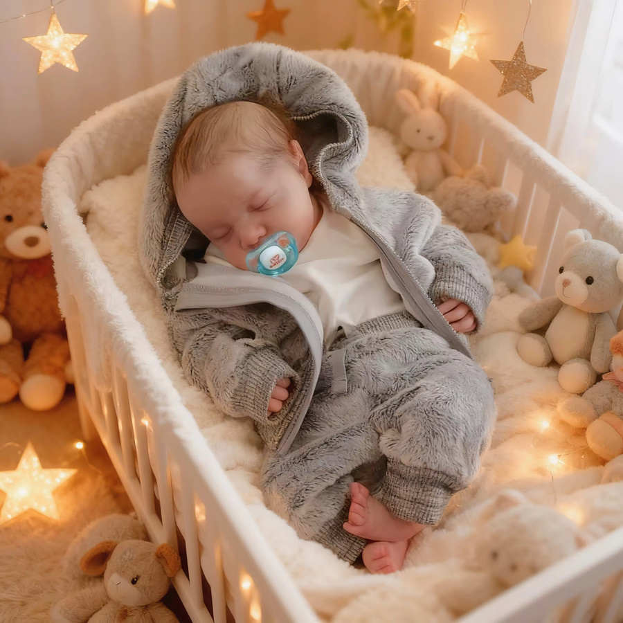 NPK Levi Babypuppe, 19-Zoll, realistischer weicher Körper, handgezeichnetes Haar - Bild 2
