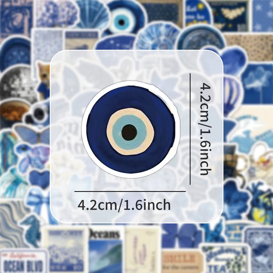 103 Blaue Element-Aufkleber Ästhetische Dekorative Sticker von RecordingYourLife Store für Handyhüllen Laptops und Tagebücher - Bild 5
