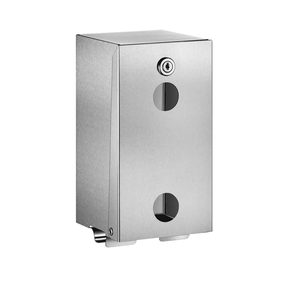 Delabie WC-Papierhalter für 2 Rollen aus Edelstahl in Silber satiniert, Wandmontage, B/T/H: 13,0 x 12,0 x 26,0 cm - Bild 2