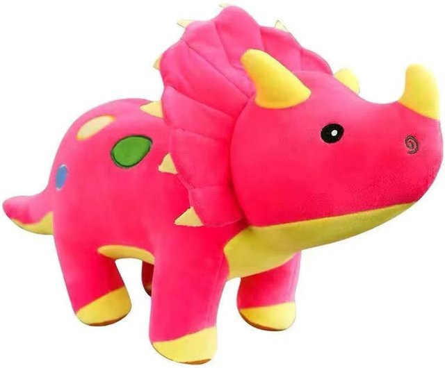 Kidsly Triceratops Plüschtier, Dinosaurier, 40cm, rosa, ab 3 Jahre - Bild 1