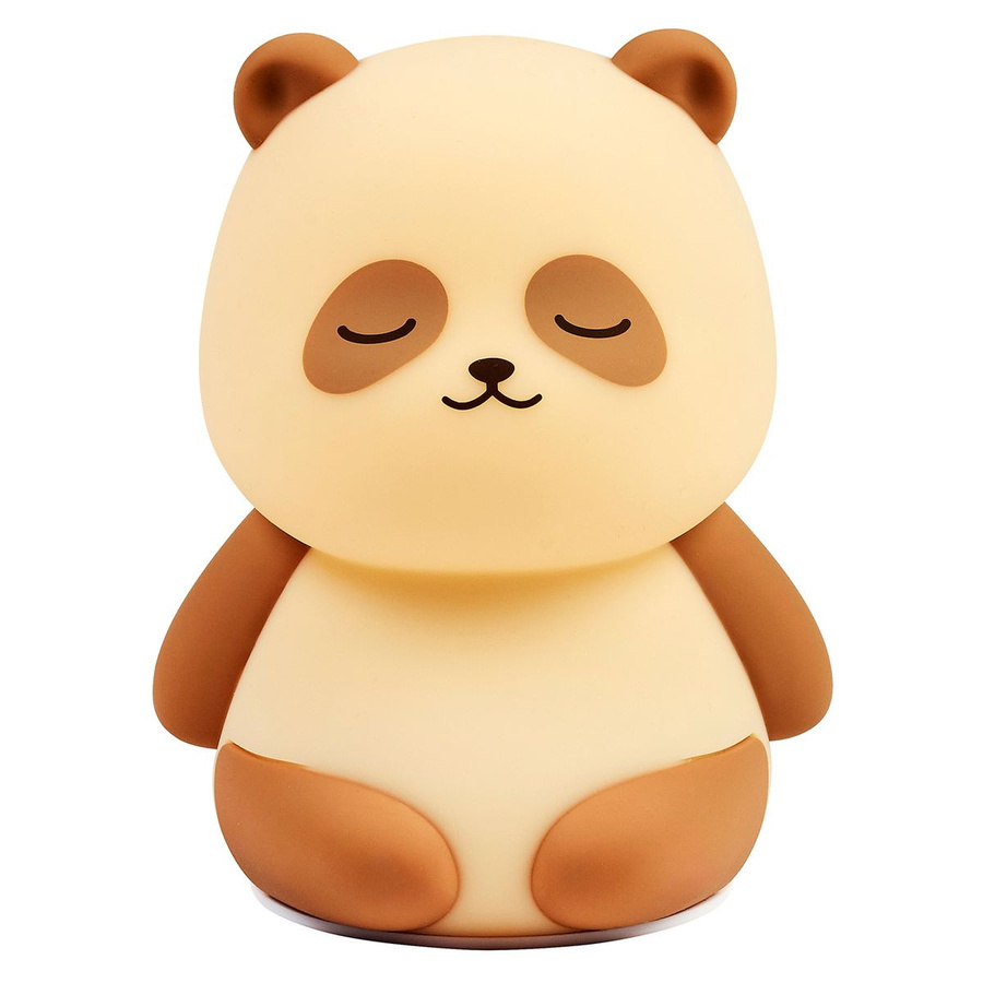 Nattou Panda Nachtlicht aus Silikon in Beige und Weiß mit warmweißem LED-Licht - Bild 1