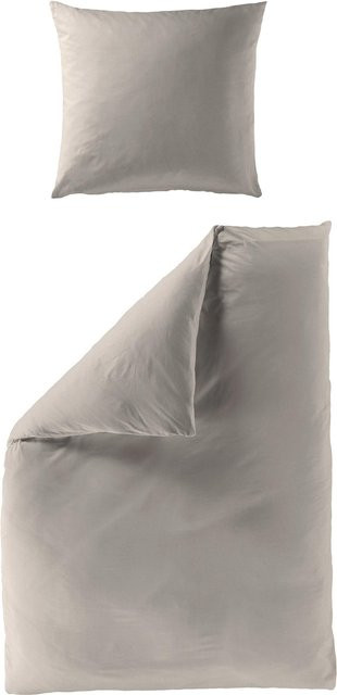 Bierbaum Bettwäsche aus Mako-Satin in Beige mit 1 Kissen, B/H: 155 x 220 cm und 80 x 80 cm - Bild 1
