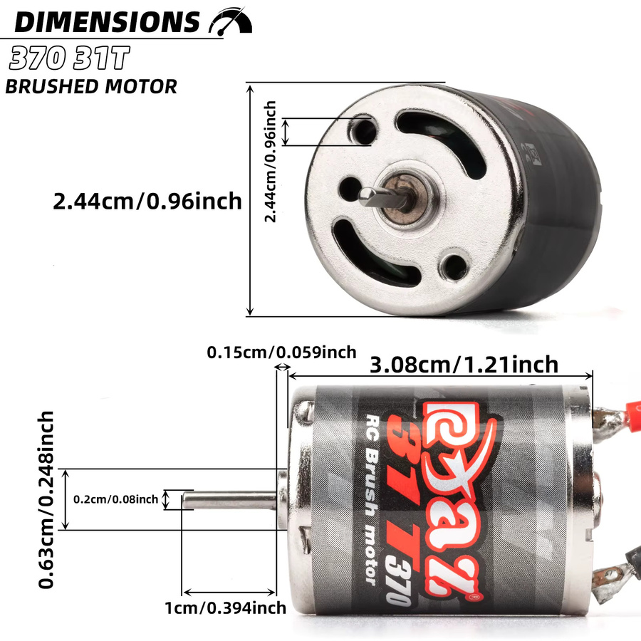370 380 390 Bürstenmotor Gleichstrommotor 30A KIT, Zubehör, Metall, Schwarz - Bild 3