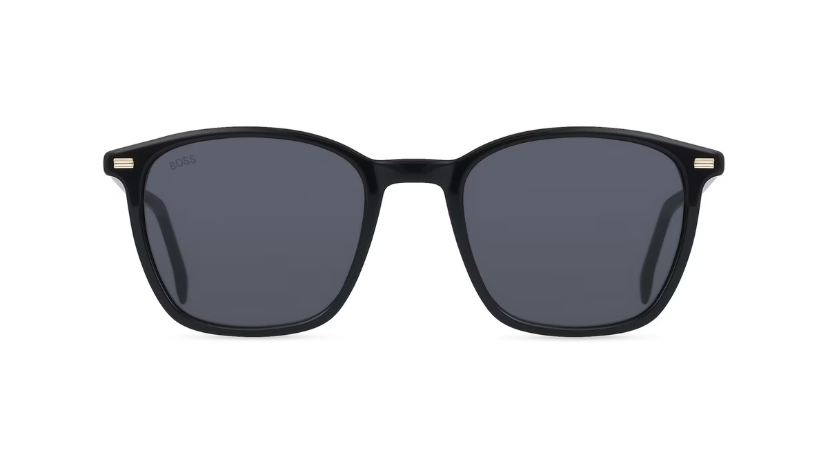 Hugo Boss 1880/G/S Sonnenbrille Panto, Vollrand, Acetat, Herren, schwarz, grau - Bild 1