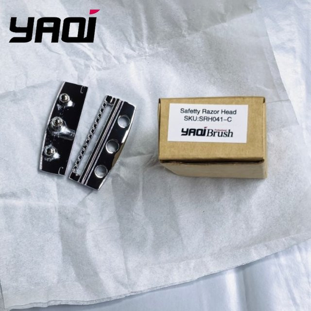 YAQI Single Edge Sicherheitsrasiererkopf, chromfarben, 1,20 mm Klingenausfallung - Bild 1