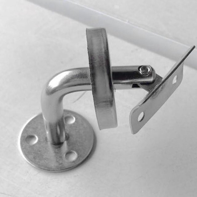 Bestbags Handlaufhalter aus Edelstahl für Glasgeländer und Treppen zur Wandmontage in Grau und Silber - Bild 1