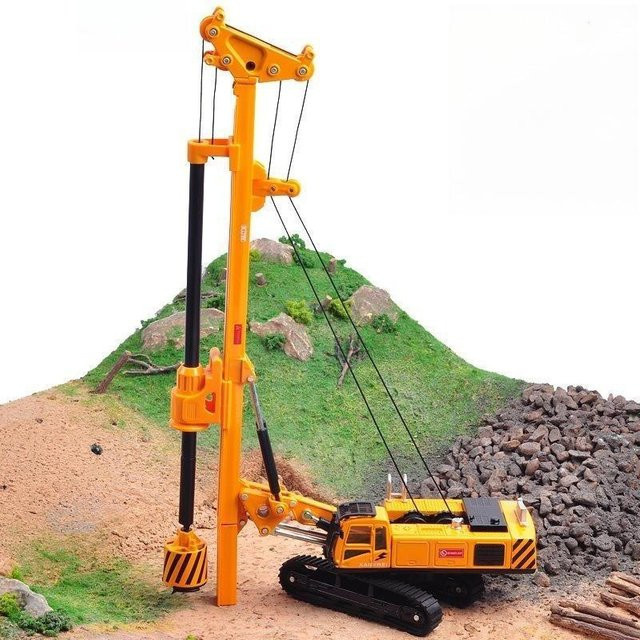 MAKEDA Rotary Drilling Rig Engineering Vehicle, 1:64, Metall, Blau - Bild 1