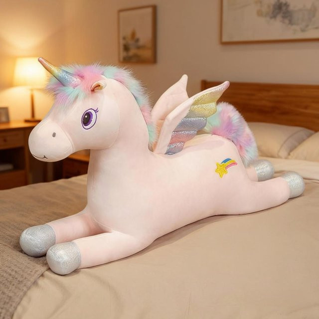 Yiran toy Einhorn Plüschtier, Rosa Weiß, 80cm, ab 14 Jahre - Bild 1