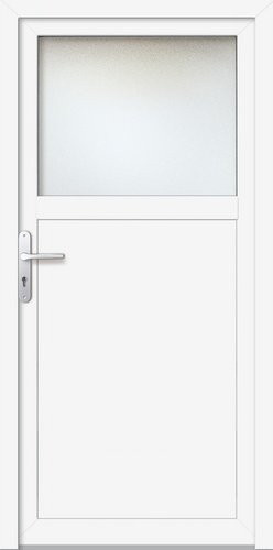 Meeth Nebeneingangstür ProM 01 in Weiß mit satiniertem Glaseinsatz, modern, B/H: 98,0 x 200,0 cm - Bild 1