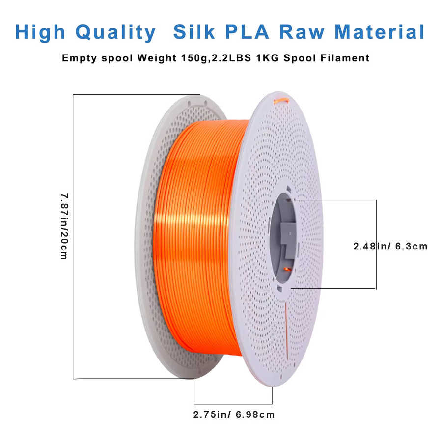 BING3D Seiden-PLA-Filament Orange, 1,75mm, 1kg Spule, metallisch glänzend für FDM 3D-Drucker - Bild 2
