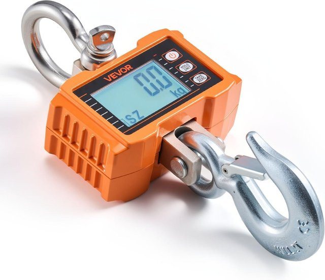 Vevor Digitale Kranwaage in Orange mit Aluminiumguss-Gehäuse, 2000 kg Maximalkapazität und LCD-Anzeige - Bild 1