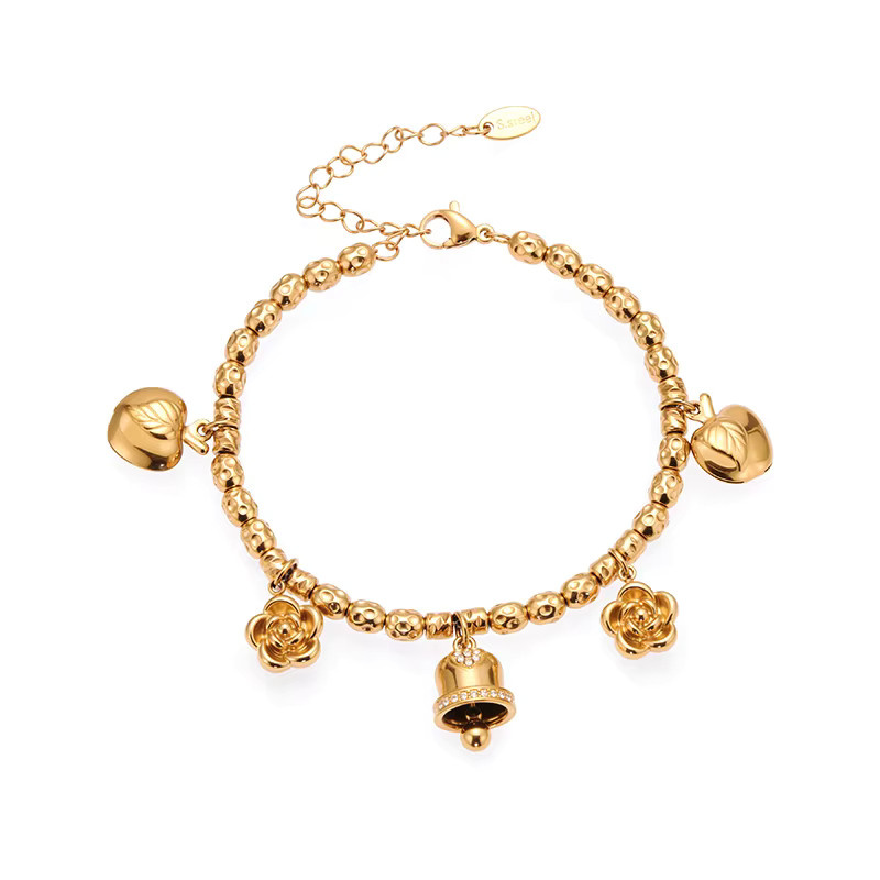 Nivora Armband Edelstahl, Perle, Kristall, Gold, Damen - Bild 2
