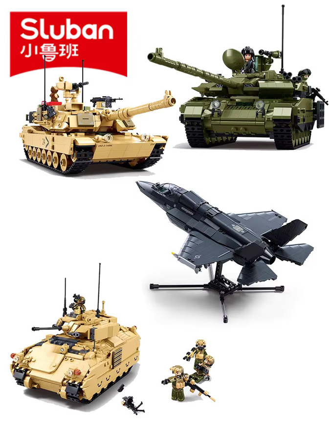 Sluban Red Alert Abrams Tank, Gepanzertes Fahrzeug, Bausteine - Bild 3