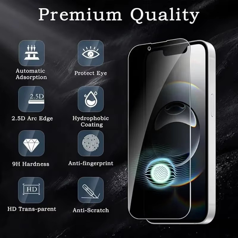 3er-Set Displayschutzfolie und Kameraschutz für Apple iPhone 14 15 16 17 Pro Max und Plus Modelle, transparent mit Luftglas-Technologie - Bild 3