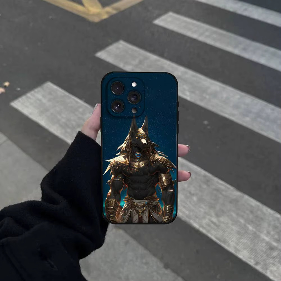 Mesuca Handyhülle Anubis Altägyptischer Gott für iPhone 11 bis 17 Pro Max Plus Mini in Multicolour aus weichem TPU - Bild 2