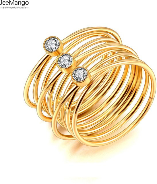 Jeemango Ring Edelstahl, Gold Farbe, Damen - Bild 1
