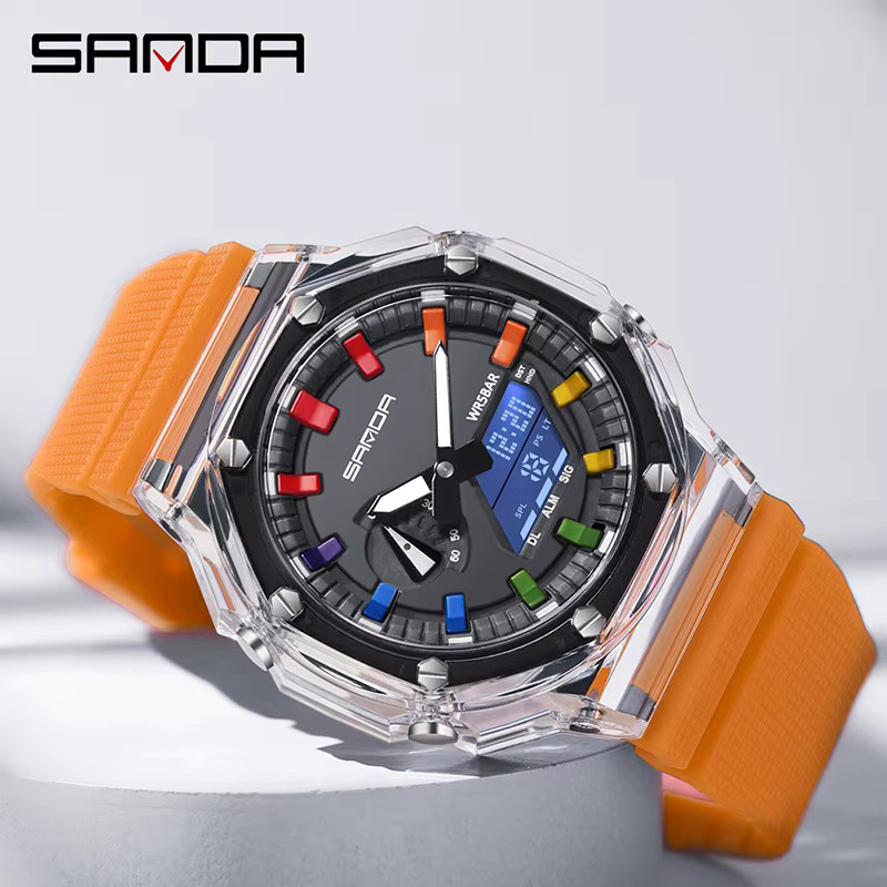 Sanda Top Digitaluhr, Quarz, Blau, Herren - Bild 1