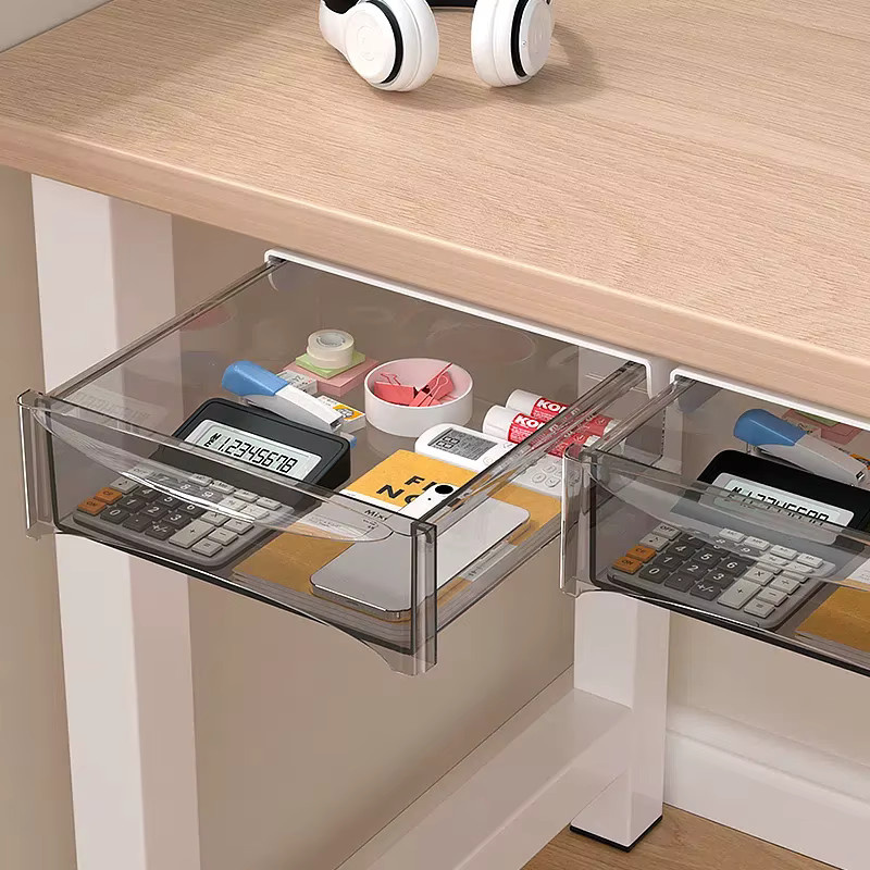Essential Unter-Schreibtisch-Organizer transparente Multifunktionsschublade aus Kunststoff - Bild 5