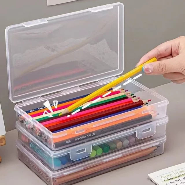 Transparentes Schreibwaren-Etui aus Kunststoff für Schule und Büro - Bild 1