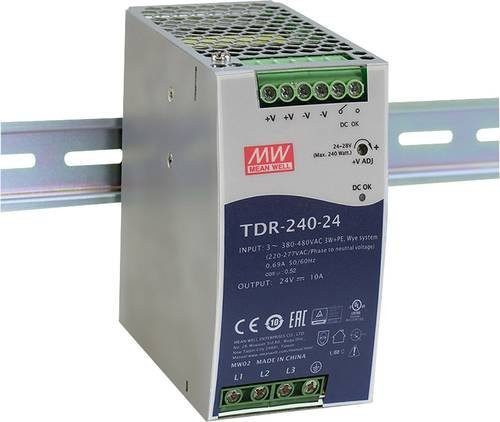 Mean Well TDR-240-24 Hutschienen-Netzteil 24 V/DC 10A 240W in Silber - Bild 1