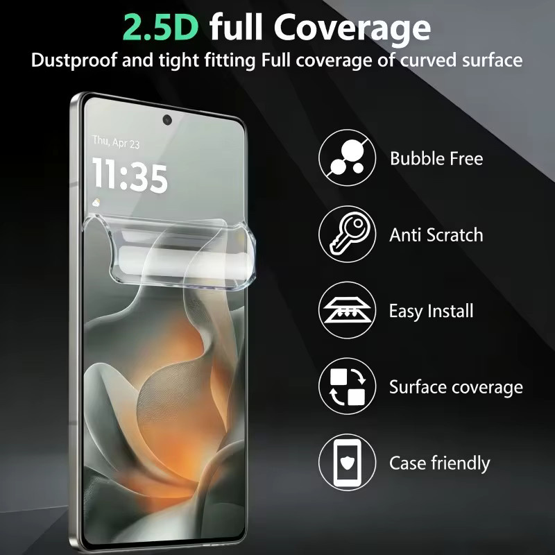 3er Pack Hydrogel-Displayschutzfolie für Motorola Moto Edge 70 Fusion, transparent - Bild 3