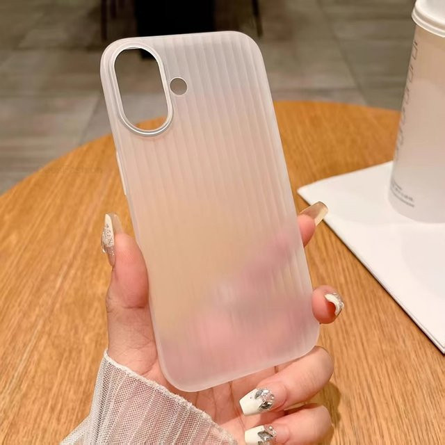AKABEILA Transparente Handyhülle mit Wellenstruktur für iPhone 11, 12, 13, 14, 15 und 16 Pro Max, Stoßfeste Matte Schutzhülle - Bild 1