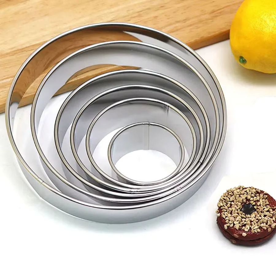 6er Set runde Kuchenringe aus Edelstahl in Silber für Mousse, Cookies und DIY Backformen, Durchmesser: 5 cm, 7 cm, 9 cm, 11 cm, 13 cm und 15 cm - Bild 2