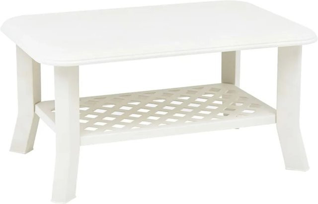 vidaXL Couchtisch Weiß Modern aus Kunststoff B/T/H: 90 x 60 x 46 cm - Bild 1