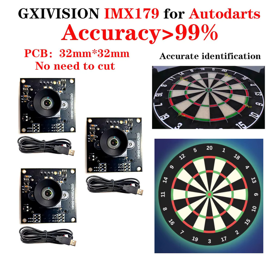 Autodarts GXIVISION IMX179 8MP Kameramodul mit 100 Grad Sichtfeld in Schwarz für das Autodarts IO Punktezählsystem - Bild 6