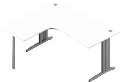Winkelschreibtisch ARLON-OFFICE in Weiß, modern und matt, B/T/H: 160 x 120 x 73 cm - Bild 1