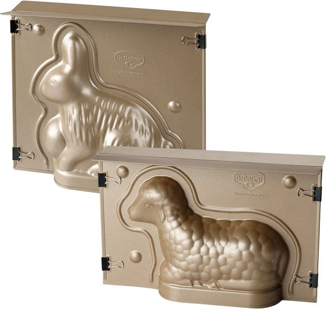 Dr. Oetker Backformen-Set Hase und Lämmchen gold, 2-teilig, beschichtet - Bild 1
