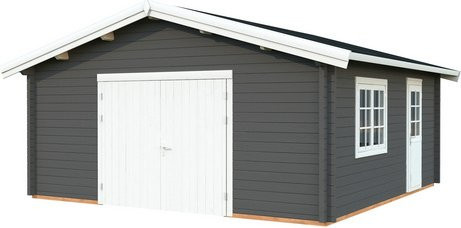 PALMAKO Garage Roger aus Holz in Grau mit Satteldach, B/T/H: 622 x 596 x 312 cm - Bild 1