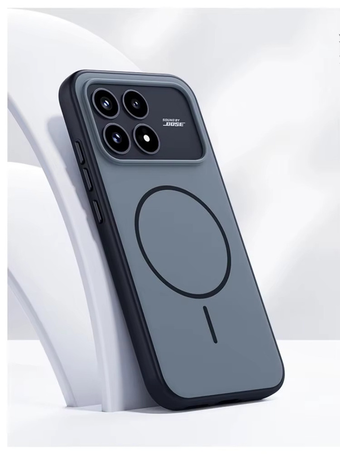 szHAIyu Magnetische Handyhülle für POCO F8 Pro Ultra in Schwarz mit mattem Leder-Design und MagSafe Wireless Charging Unterstützung - Bild 5