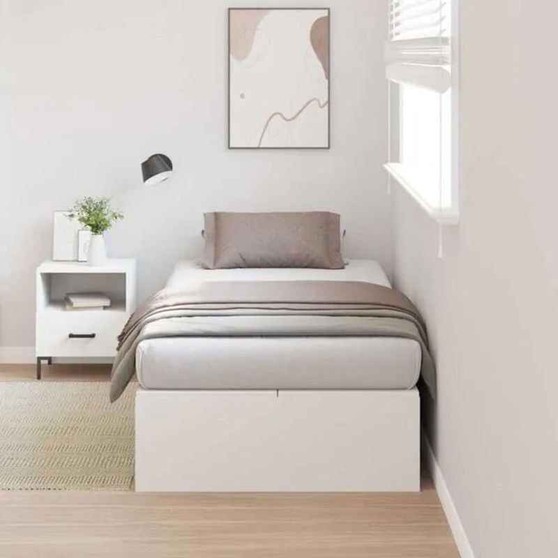 Vidaxl Funktionsbett mit Speicher in Weiß aus Holzwerkstoff, B/T/H: 190 x 90 x 31,5 cm - Bild 1