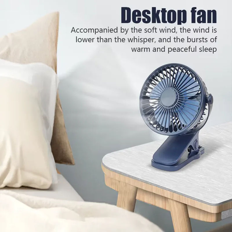 YTYIN Mini Clip-Ventilator in Weiß, wiederaufladbarer USB-Ventilator mit 3 Geschwindigkeiten und leiser Kühlfunktion für Zuhause, Büro und unterwegs - Bild 4