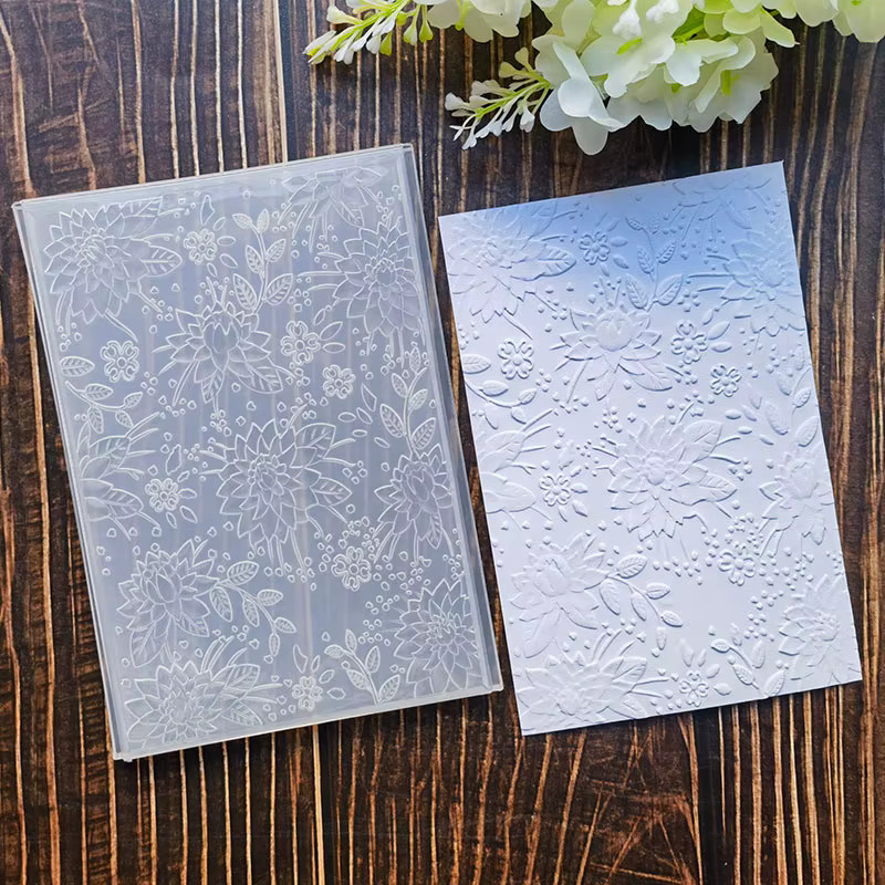 Weißer Kunststoff-Ordner mit 3D-Blumenmuster als DIY-Sammelalbum und Dekoration für Kunsthandwerk - Bild 3
