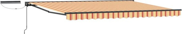 vidaXL Elektrische Ausziehbare Markise mit Semi-Cassette in Gelb und Orange, B: 400 cm, T: 300 cm