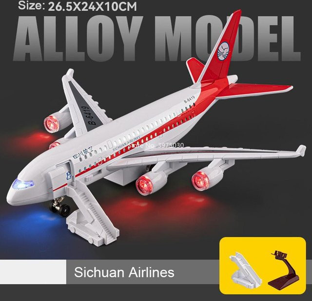 Linyi toy car Passagierflugzeug Miniaturmodell, 1:32, mit Musik, ab 14 Jahren - Bild 1