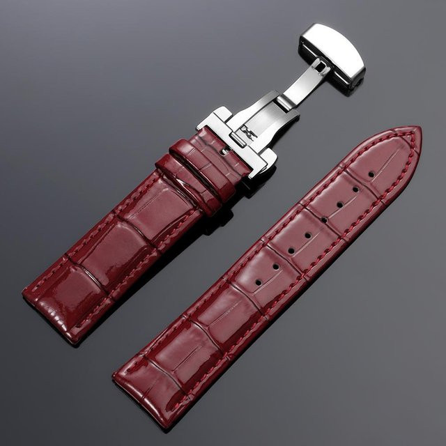 TolTales Uhrenarmband Kalbsleder, 18mm, rot, Unisex - Bild 1