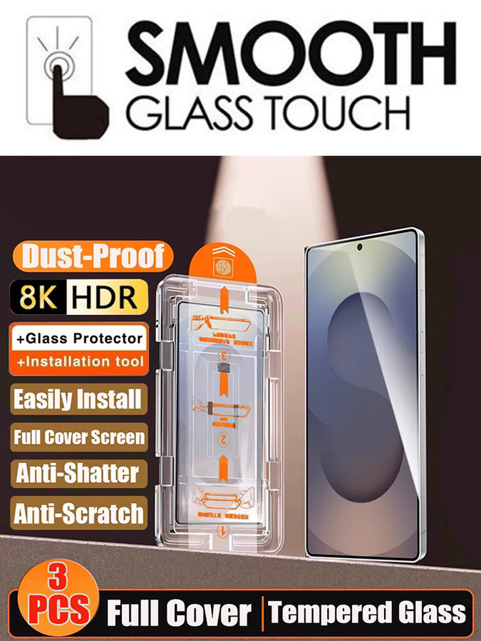 3er-Pack Displayschutzfolie aus gehärtetem Glas für Samsung Galaxy S26, S25 FE, S24 Plus und S24 Ultra, transparent, mit oleophober Beschichtung und staubfreier Installation - Bild 4