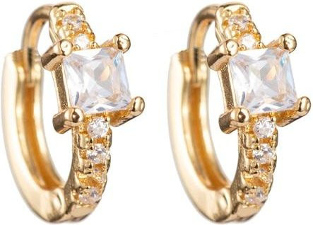 Pipitree Creolen, Messing, Gold, Zirkonia, Damen - Bild 1