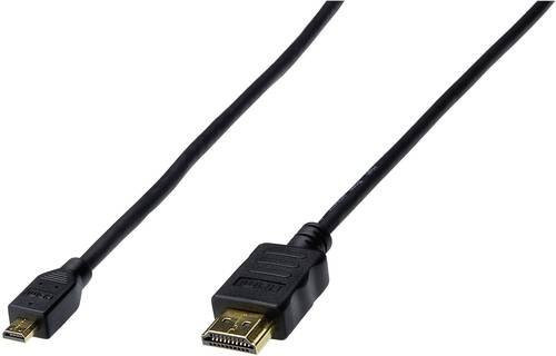 Digitus HDMI High Speed Anschlusskabel mit Ethernet Typ A auf Micro-D, Schwarz, Länge: 1,00 m - Bild 1