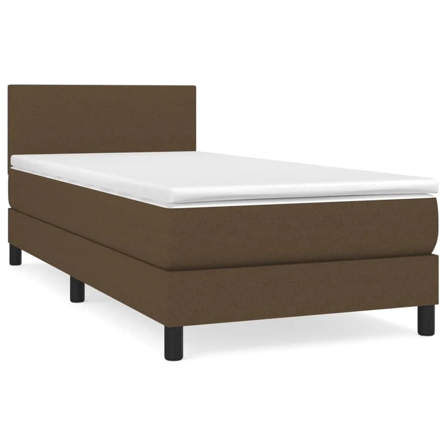 vidaXL Boxspringbett mit Matratze Hybrid-Design in Dunkelbraun, B/T: 100 x 200 cm - Bild 2