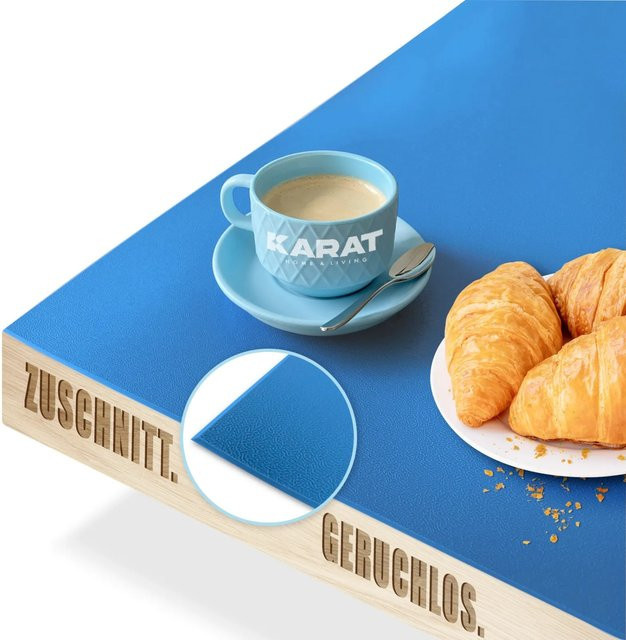 Karat Tischfolie Empire Blau mit abgeschrägter Kante, B: 80 cm, B: 110 cm - Bild 1
