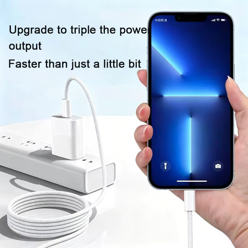 USB-C PD 20W Schnellladegerät mit 5A Datenkabel für Apple iPhone und iPad in Weiß - Bild 3