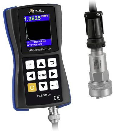PCE Instruments Vibrationsmessgerät PCE-VM 20 in Blau mit Schwingbeschleunigung 0 bis 200 m/s², RMS, Peak-Peak und FFT-Analyse nach ISO 10816 - Bild 1
