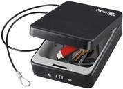 Master Lock Tragbarer Minisafe mit Kombination und Kabel aus Stahl, Schwarz, B: 20,3 cm, H: 15,0 cm, T: 6,6 cm - Bild 1