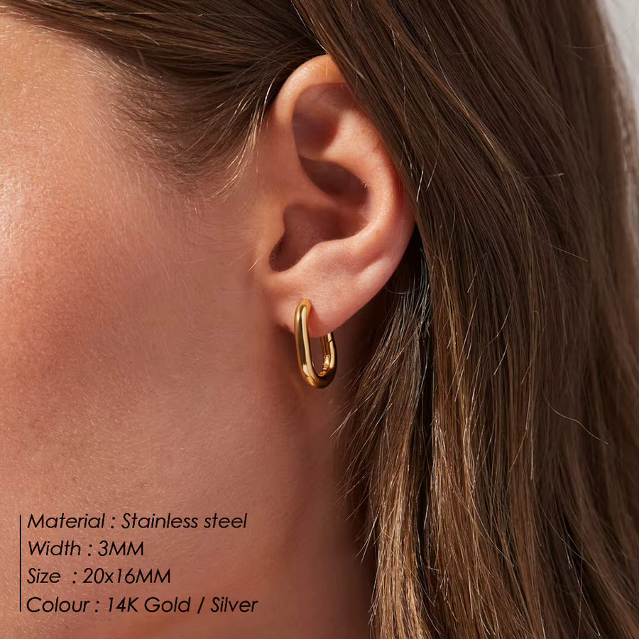 EMANCO Ohrringe, Edelstahl, Gold, Unisex - Bild 2